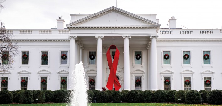 White House with Red Ribbon World AIDS Day