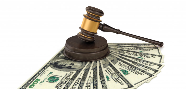gavel and money