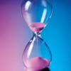 Hourglass with pink sand