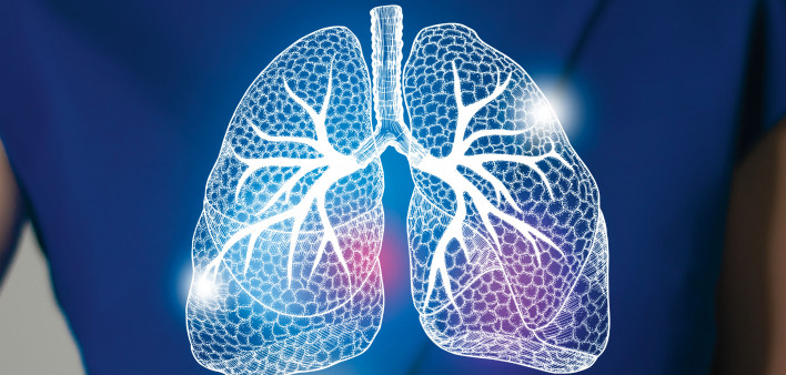 illutration of lungs on womans body