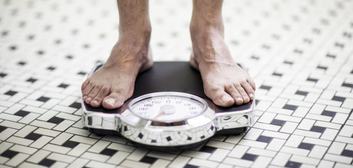bare feet on scale