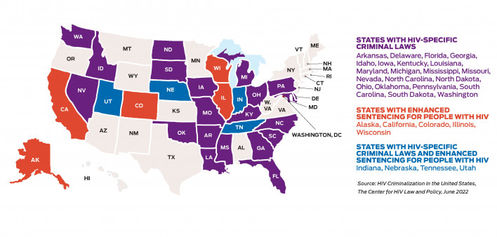 map HIV criminalization usa