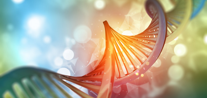 3D medical background with DNA strand