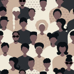 illustration group of black figures