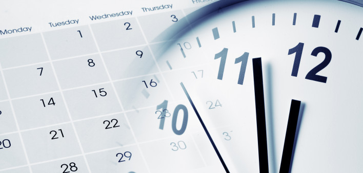 Clock face and calendar composite