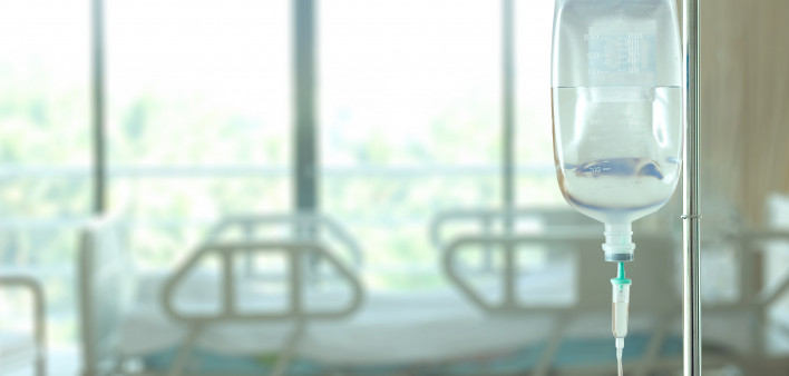 saline at hospital room iv