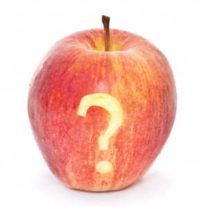 apple with question mark