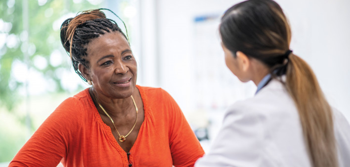 Doctor and patient having a consultation