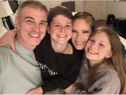 Catherine Wreford Ledlow with husband Joel and kids Elliot and  Quinn
