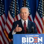 Former Vice President & Democratic hopeful Joe Biden made foreign policy statement at Current on Pier 59