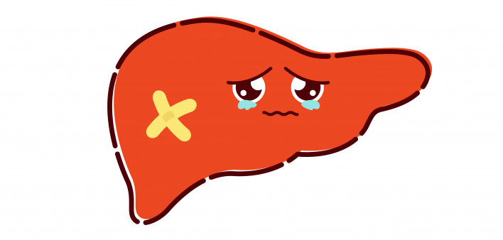 illustration of sick liver