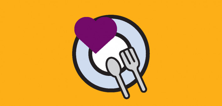 illutration plate and heart healthy eating