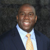 Magic Johnson at the Time Warner Sports Launch of TWC Sportsnet and TWC Deportes Networks at TWC Sports Studios on October 1, 2012 in El Segundo, California