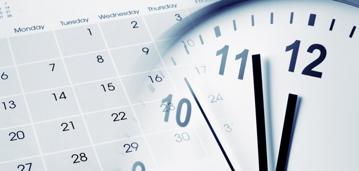 Clock face and calendar composite