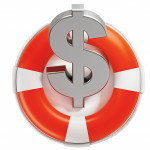 life preserver and money symbol