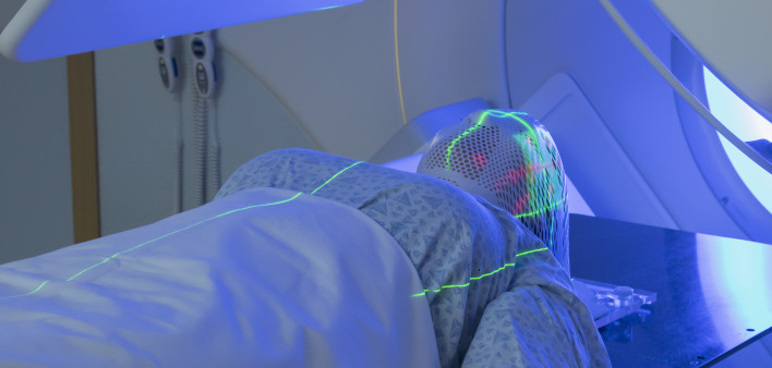 Woman Receiving Radiation Therapy