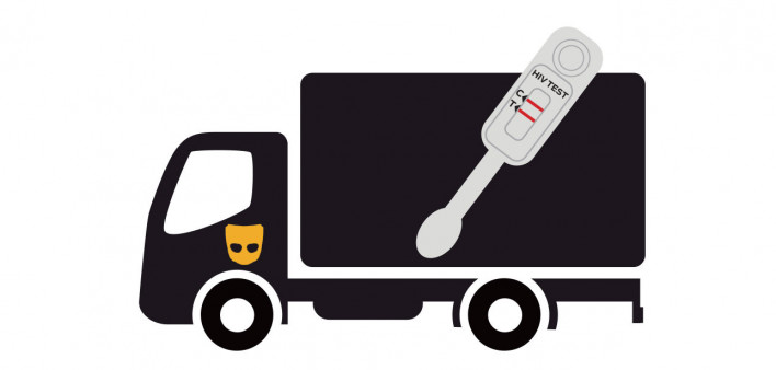 truck hiv test grindr logo
