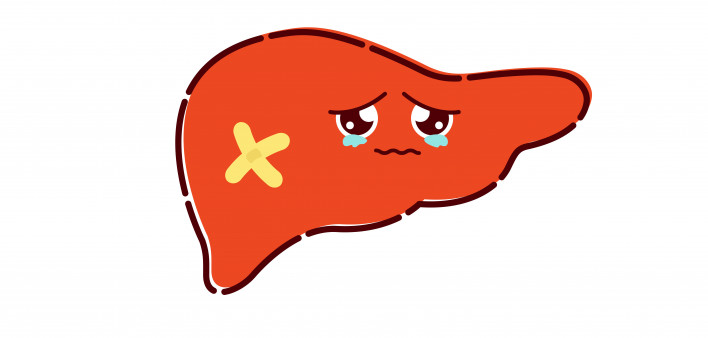 illustration of sick liver