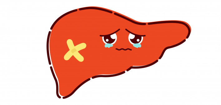 illustration of sick liver