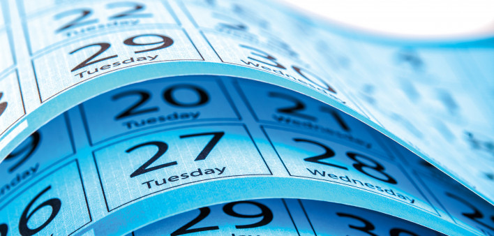 blue pages of a Calendar