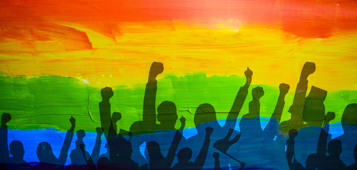LGBTQ pride flag. Rainbow color flag. Gay and Lesbian pride