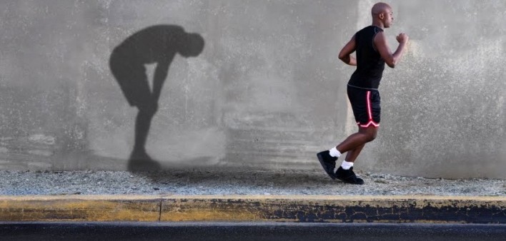 Runner and his tired shadow