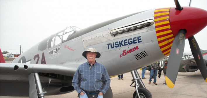 Dave still enjoys air shows but protects his skin with sunblock, hats and long-sleeve shirts.