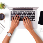 woman hands lap top computer