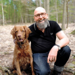 Marc Franke,  the Düsseldorf Patient, with  his dog, Motte
