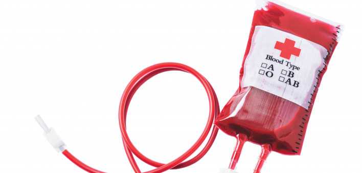 bag with blood blood donation red cross