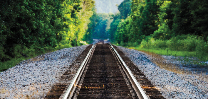train tracks leading into the future