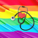 rainbow flag stethoscope and heart