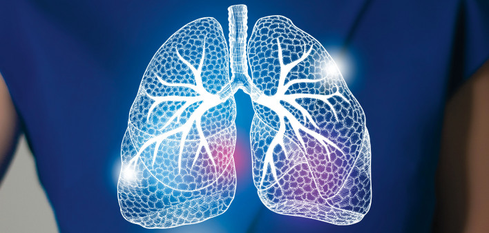 illutration of lungs on womans body