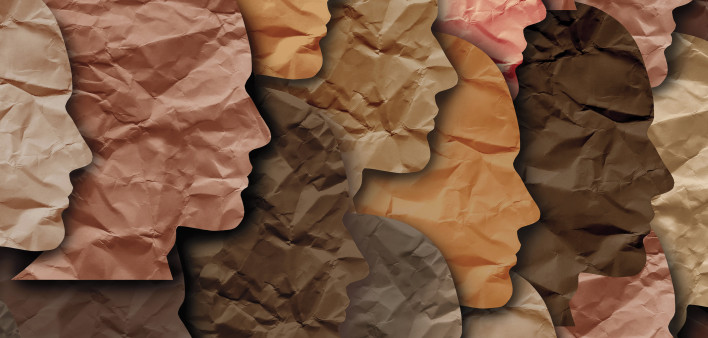 paper cut outs human heads diversity