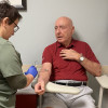 Sportscaster Dick Vitale gets bloodwork done July 18, 2023, before starting radiation