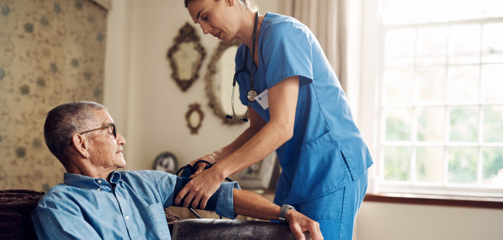 patient nurse home health care blood pressure