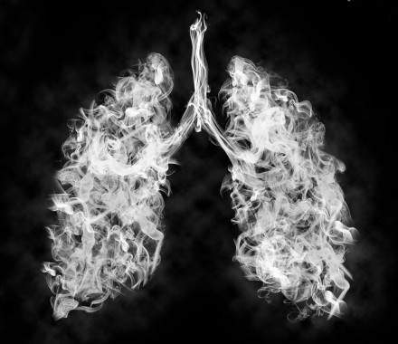 Illustration of a toxic smoke in Lung