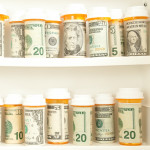 pill bottles with money as labels cost of healthcare