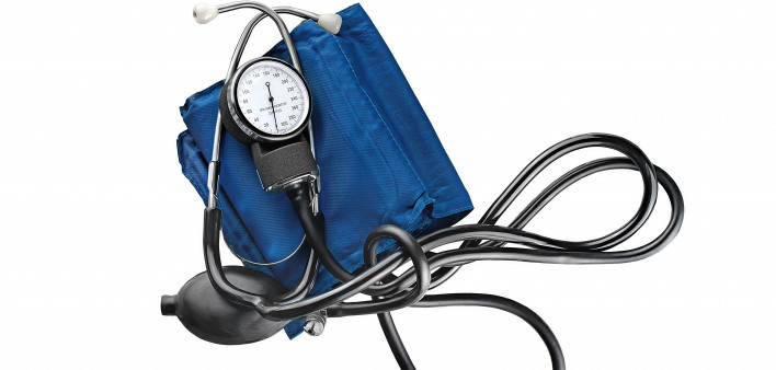 blood pressure cuff and stethoscope