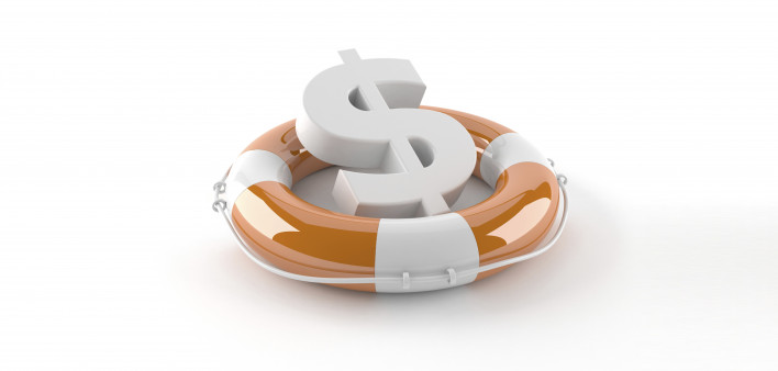 a US dollar symbol in a life preserver