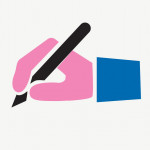 illustration of hand and pen writing