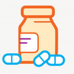 illustration of rx bottle and pills