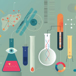 illlustration science research dna test tubes ect