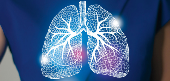 illutration of lungs on womans body