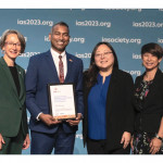Vamsi Vasireddy, MD, DrPh, (second from left) received a prize for research in long-acting HIV prevention and treatment in Uganda.