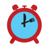 icon alarm clock with knife and fork as hands