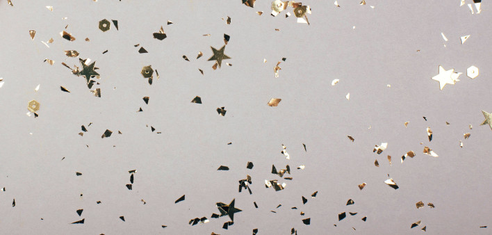 trophy with star shaped glitter