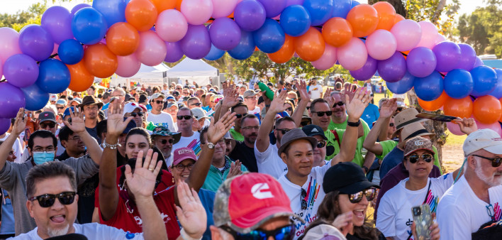 A scene from the 2022 Desert AIDS walk in Palm Springs, Calif., which is now named the DAP Health Equity Walk