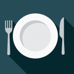 illustration plate and knife fork