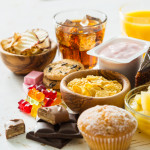 Selection of food high in sugar